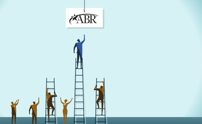 people climbing ladders against a blue wall, the ABR ladder is the most successful ladder